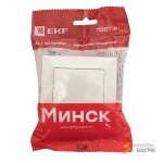 Минск Кнопка нажимная СП, 10А, белый EKF