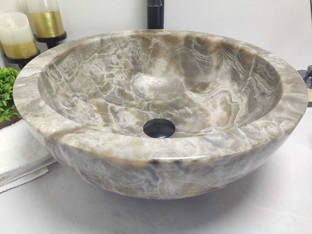 Раковина из оникса Bowl Grey Medium BO-60011 45*45*17