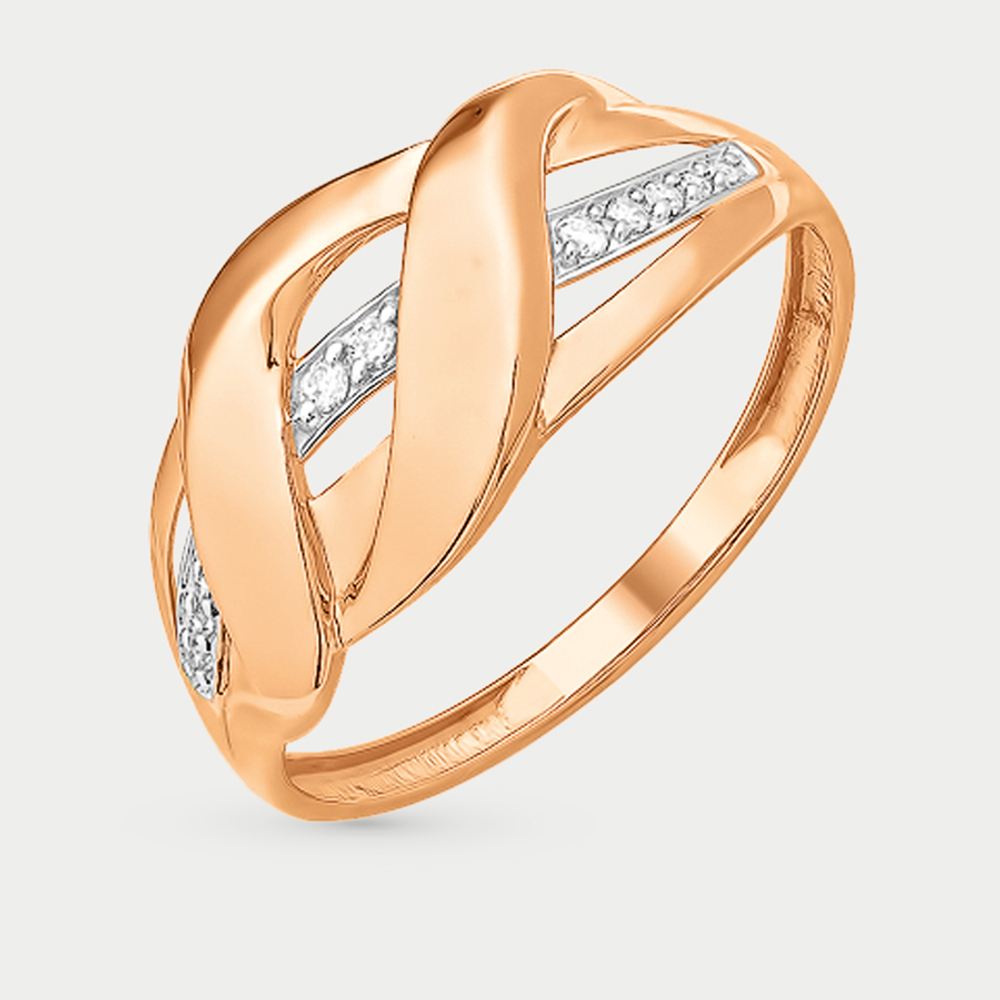 Кольцо из розового золота 585 пробы с фианитами для женщин (арт. К13214064)