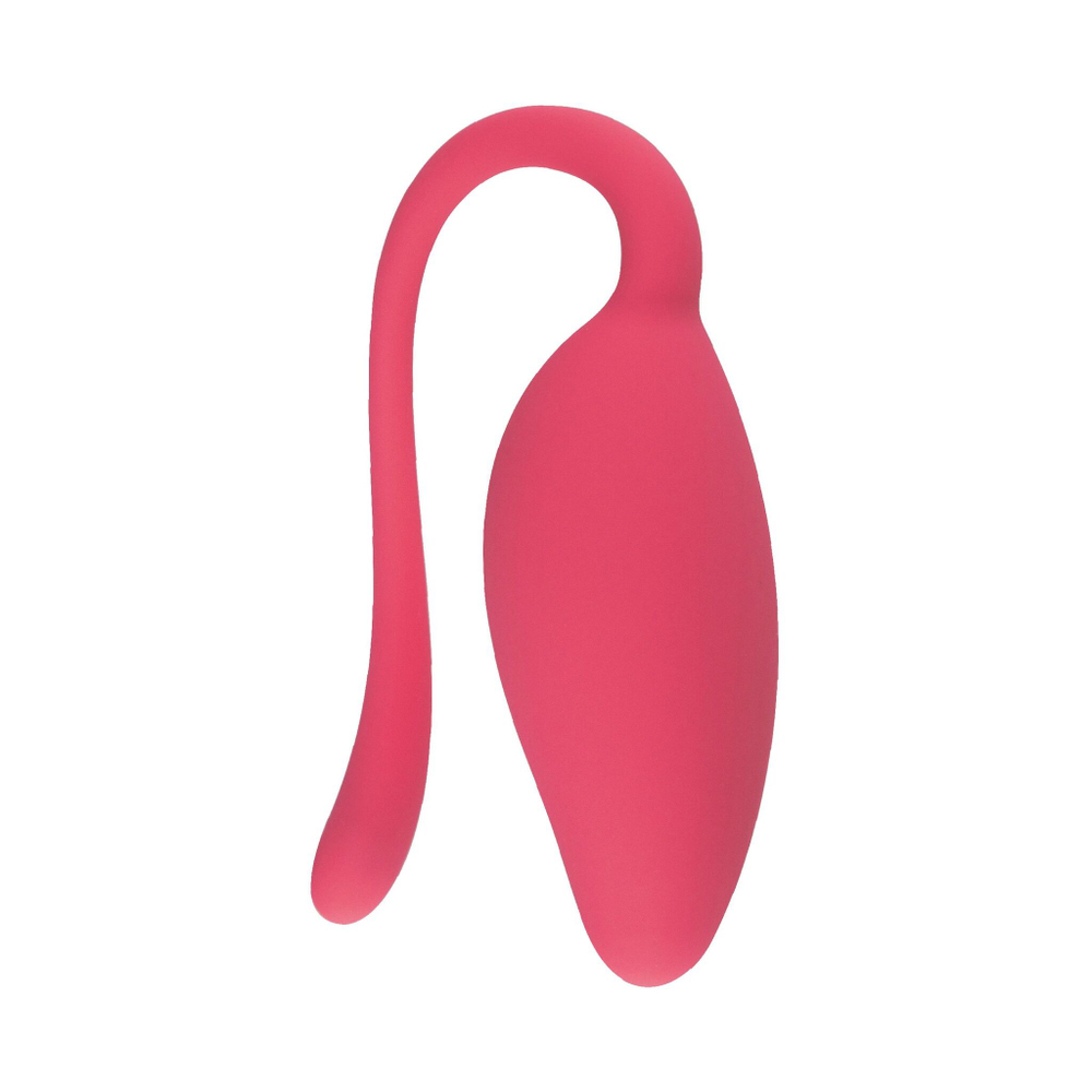 Коралловый вибромассажёр-яйцо с гибким хвостиком (Цвет: коралловый)