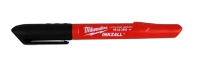Маркер черный ультра тонкий для стройплощадки MILWAUKEE INKZALL Ultra Fine Point (1шт)