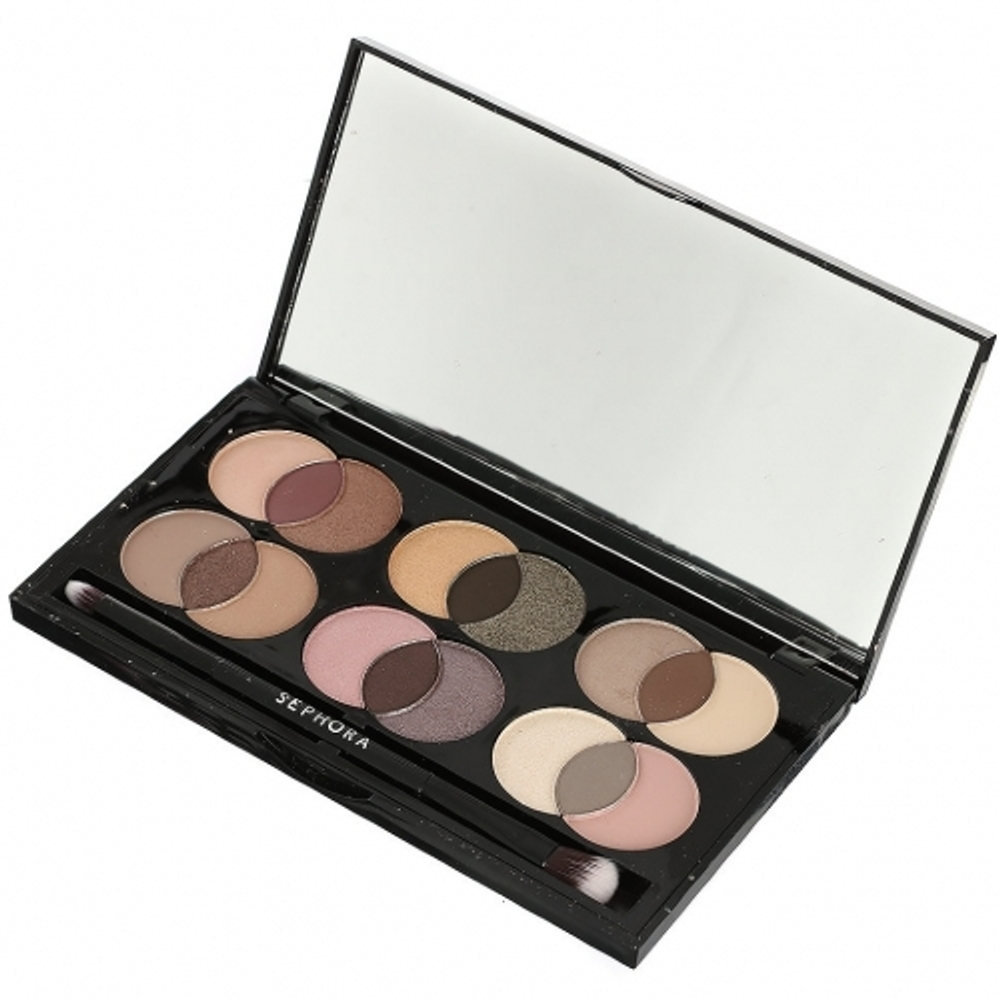 Тени для век Sephora Mixology с кистью 18 цветов