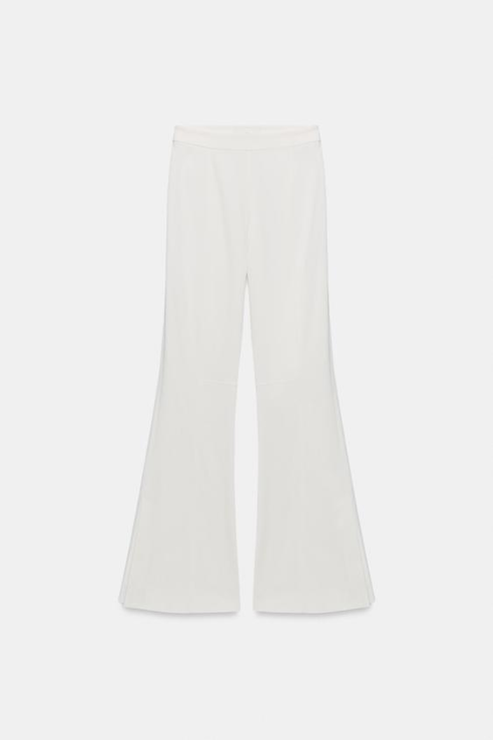 ZARA РАСКЛЕШЕННЫЕ БРЮКИ С РАЗРЕЗАМИ — ZW COLLECTION, ЖЕЛТОВАТО-БЕЛЫЙ