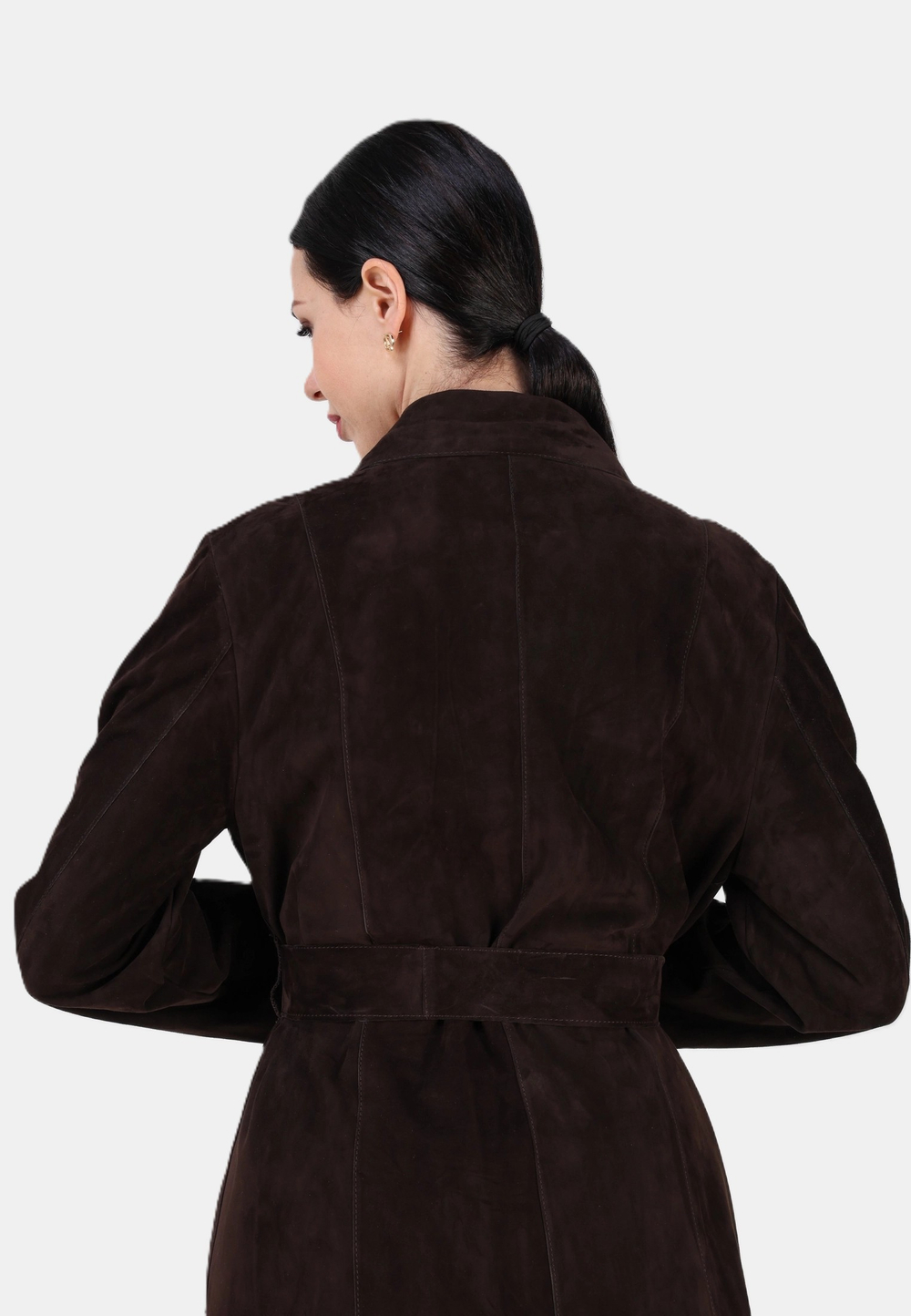 Кожаный плащ длинный, пальто длинное замшевое