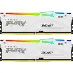Модуль памяти Kingston Fury Beast White RGB EXPO, DDR5 DIMM 32Gb (KIT 2x16Gb) 5600MHz CL36