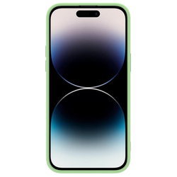 Противоскользящий шелковистый чехол от Nillkin для iPhone 14 Pro Max, серия CamShield Silky Silicone Case с защитной шторкой для камеры, цвет мятно-зеленый Mint Green