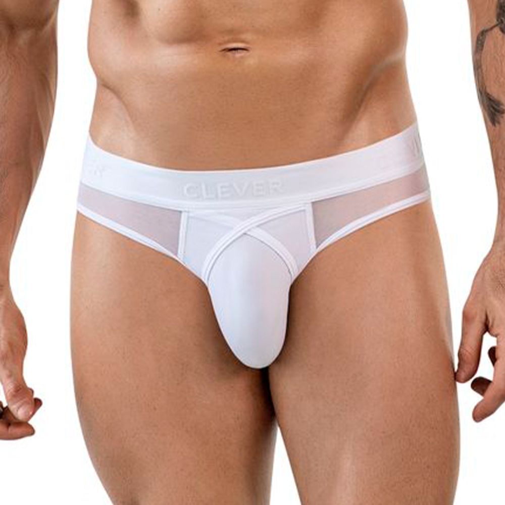Мужские трусы брифы белые с сеткой Clever Moda EROS BRIEF 184901
