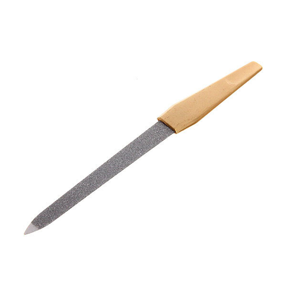 Пилка для ногтей металлическая на блистере «Ultramarine», цвет ручки золото, цвет пилки серебро,15,5см.