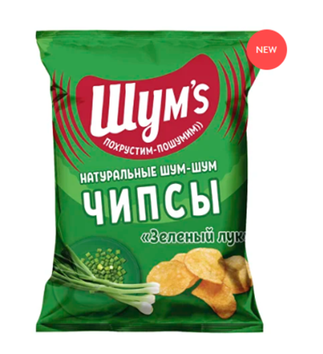 Чипсы Шумс"s "Зеленый лук" 0,140 кг, (10шт в упаковке)
