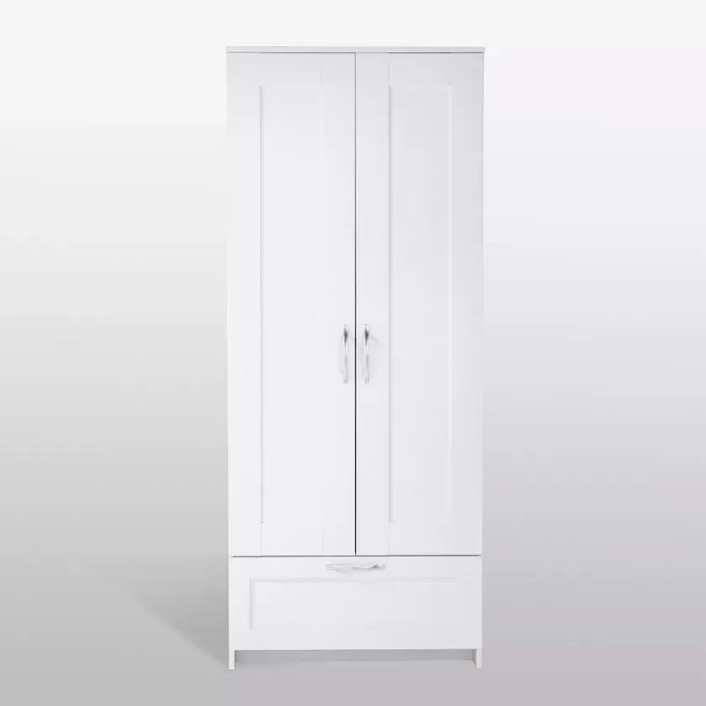 Сириус шкаф 2 двери 1 ящик 780х500х1900 Белый
