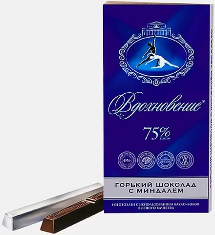 Шоколад Вдохновение горький с миндалем 75% 90г