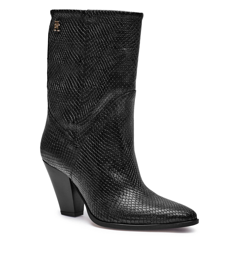 Кожаные ковбойки Tommy Hilfiger - черный(FW0FW08255)