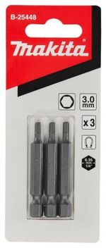 Насадка HEX3.0, 50 мм, E-form (MZ), 3 шт. Makita B-25448