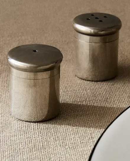 ZARA HOME НАБОР ИЗ СОЛОНКИ И ПЕРЕЧНИЦЫ ИЗ СТАЛИ, СТАЛЬНОЙ