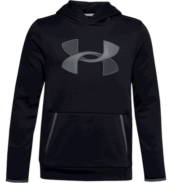 Кофта для мальчика теннисная Under Armour Fleece Hoodie Big Logo - черный