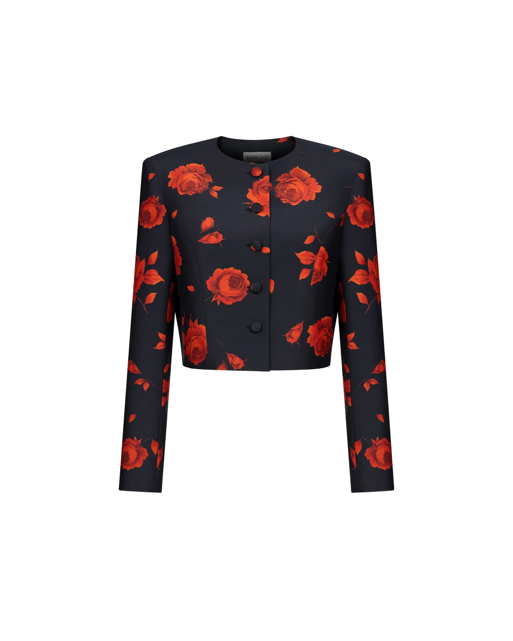Пионелла (Pionella), жакет из черного батиста с цветочным принтом