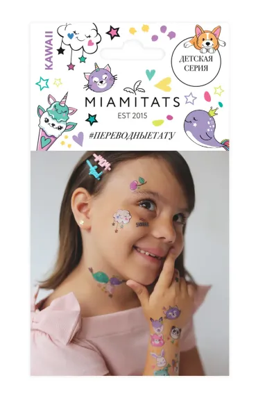 Набор переводных тату MIAMITATS KIDS Kawaii