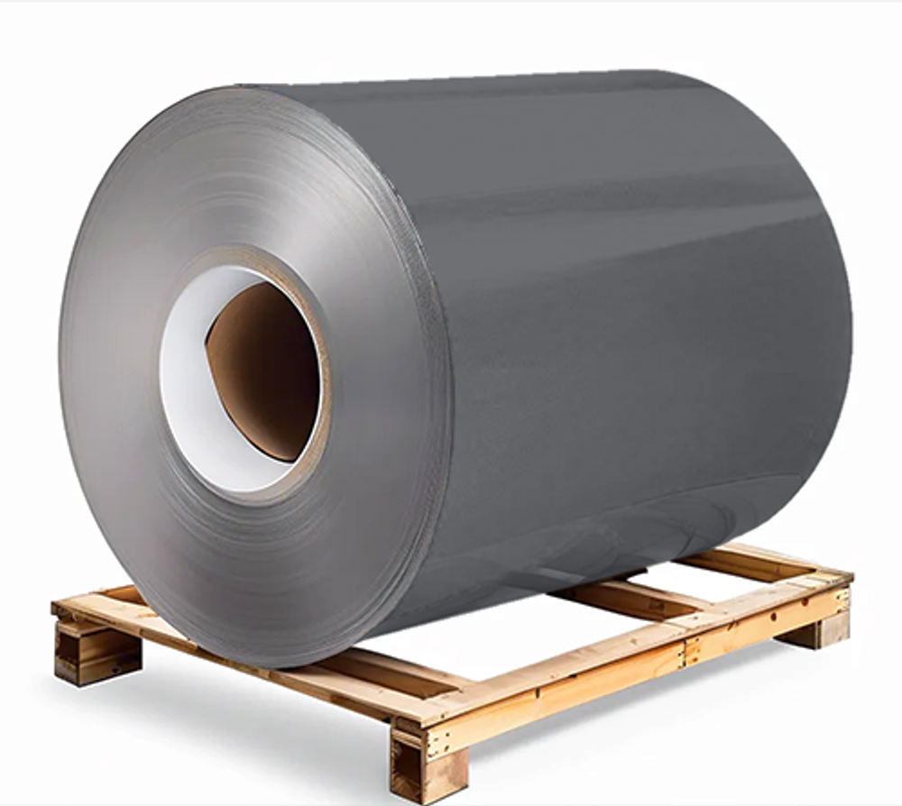 Сталь оцинкованная 0,7х1250х3000 мм RAL 7024 черно-серый Грунт обр.стороны / защ.пленка