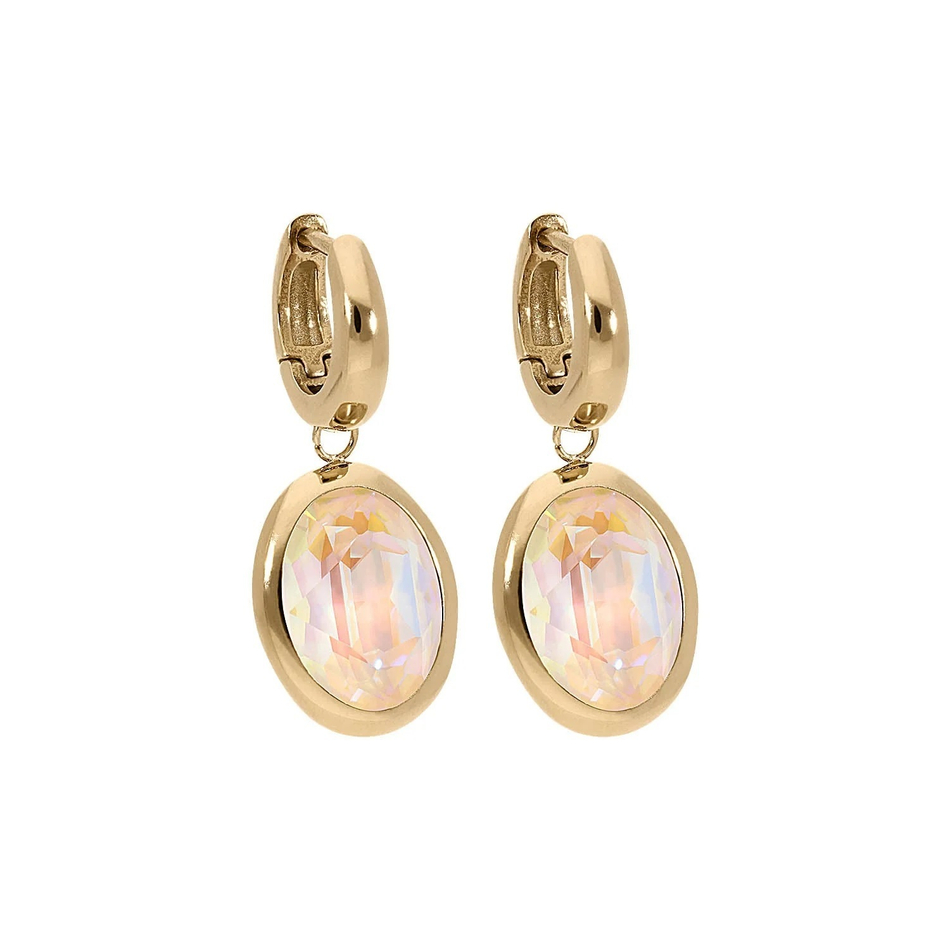 Серьги Qudo Creole TIVOLA small G ivory cream delite 310699 BW/G