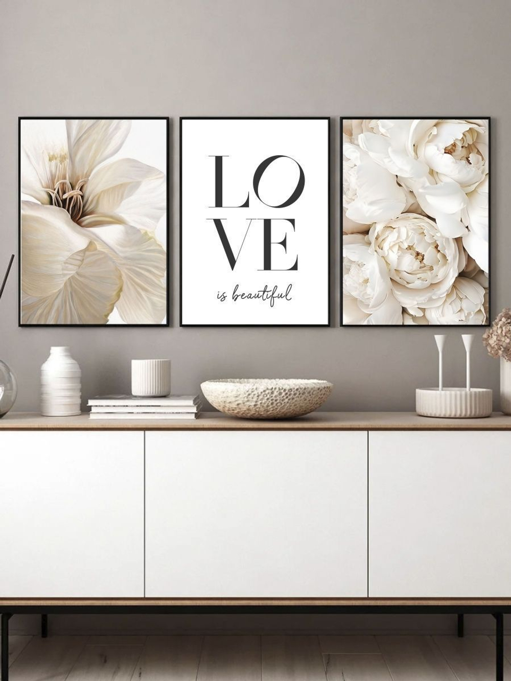 Набор постеров 50х70 белые пионы 163766133 ТТН 246259189