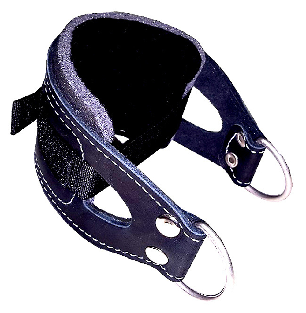 Кожаная манжета Jetsport для ног на ремне-липучке с двумя полукольцами