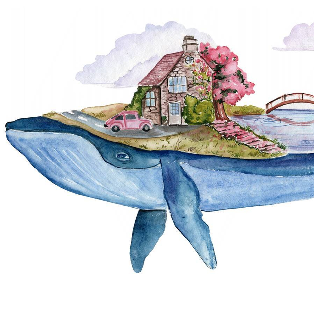 Стикер ВОЛШЕБНЫЙ КИТ французская деревня