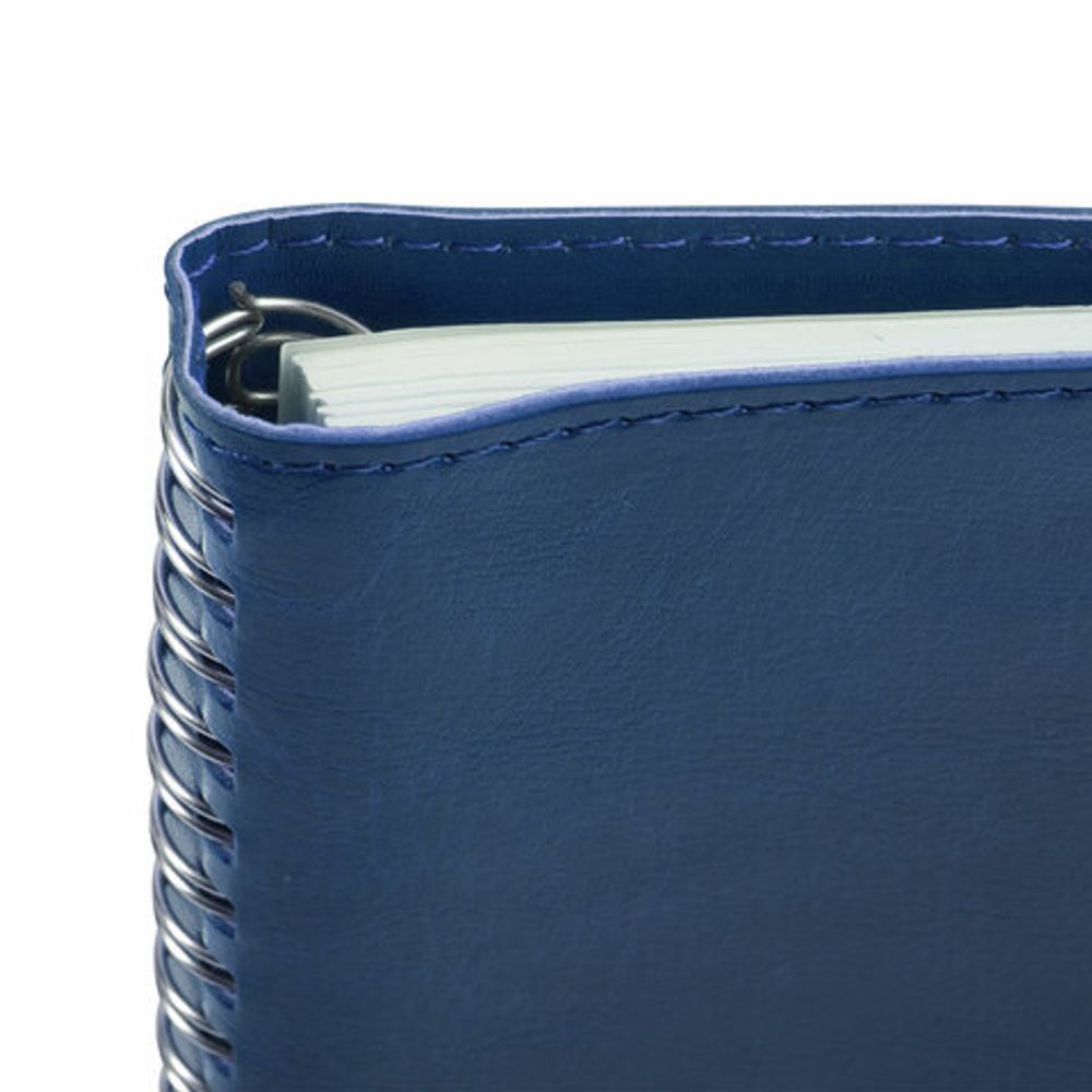 Тетрадь БОЛЬШОЙ ФОРМАТ (200x252 мм) В5, BRAUBERG "Office PRO", под кожу, гребень, клетка, 80 л., синий, 111048