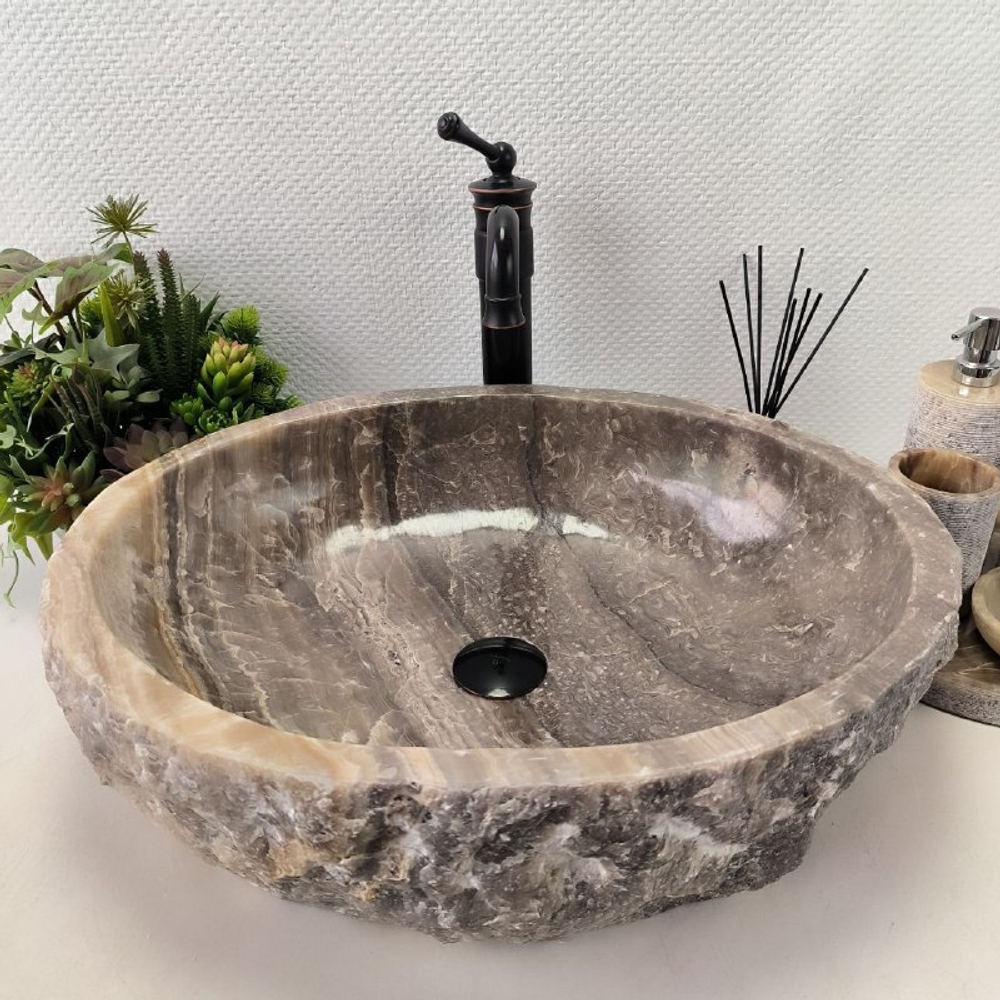 Раковина из оникса Erozy Grey EO-62195 56*46*16 0094