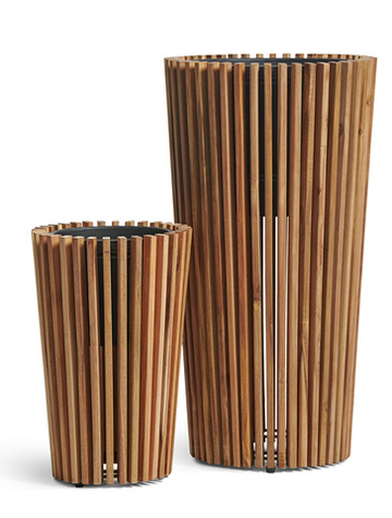 Кашпо TREEZ Effectory - Timberline - Высокий конус - Тёмное дерево