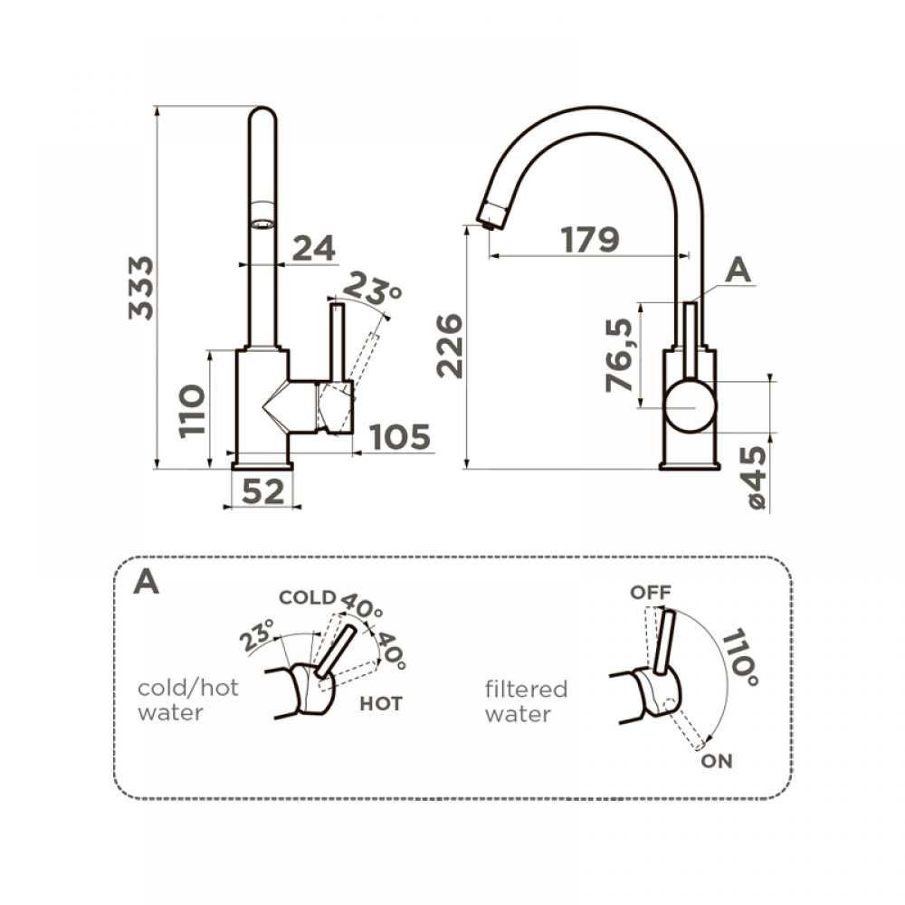 Кухонный смеситель Omoikiri Shinagawa 2 Plus-GR