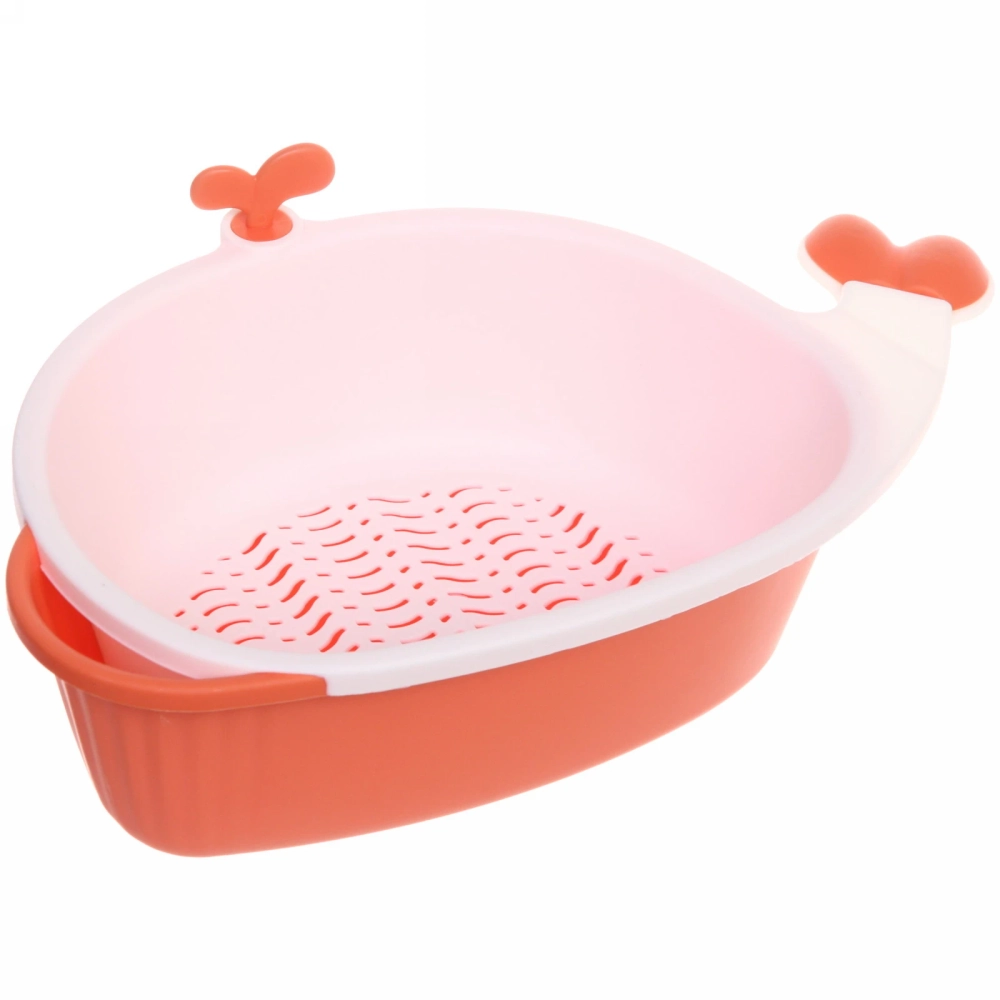 Дуршлаг пластиковый с поддоном «Кит» 33*21*8,5см, микс цветов