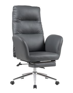 Кресло руководителя TopChairs Solid с оттоманкой серый