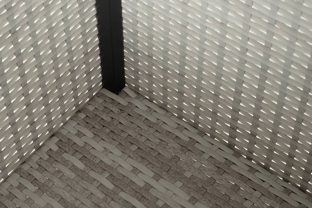 "Лунго" кашпо для цветов большое плетеное из искусственного ротанга, цвет бежевый