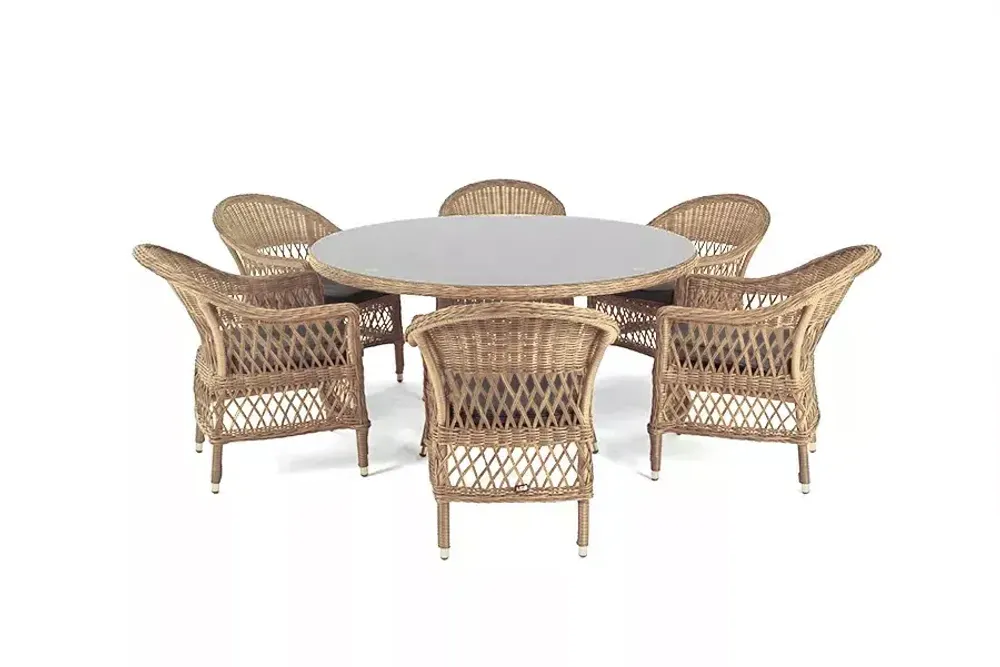 "Эспрессо-150 S" обеденная группа плетеная, цвет соломенный