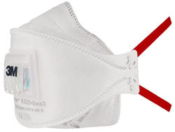 Полумаска фильтрующая (респиратор) для защиты от аэрозолей Aura 9332+, класс защиты FFP3 NR D, с клапаном выдоха, 10 шт/уп