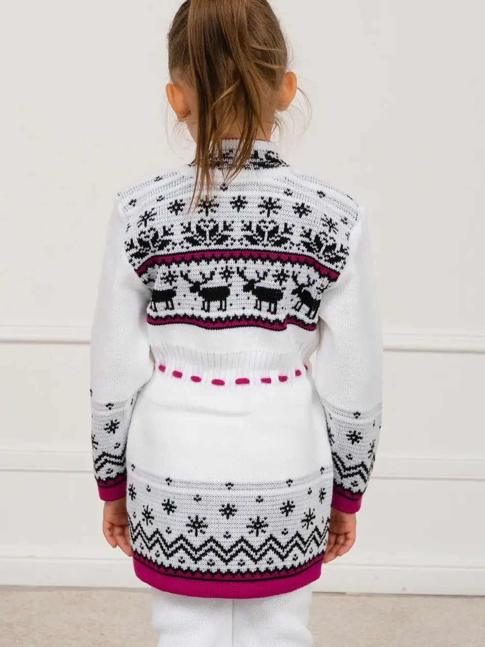 Кардиган вязаный на молнии для девочки