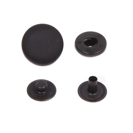 Кнопка пластиковая 10шт/уп черная 15мм