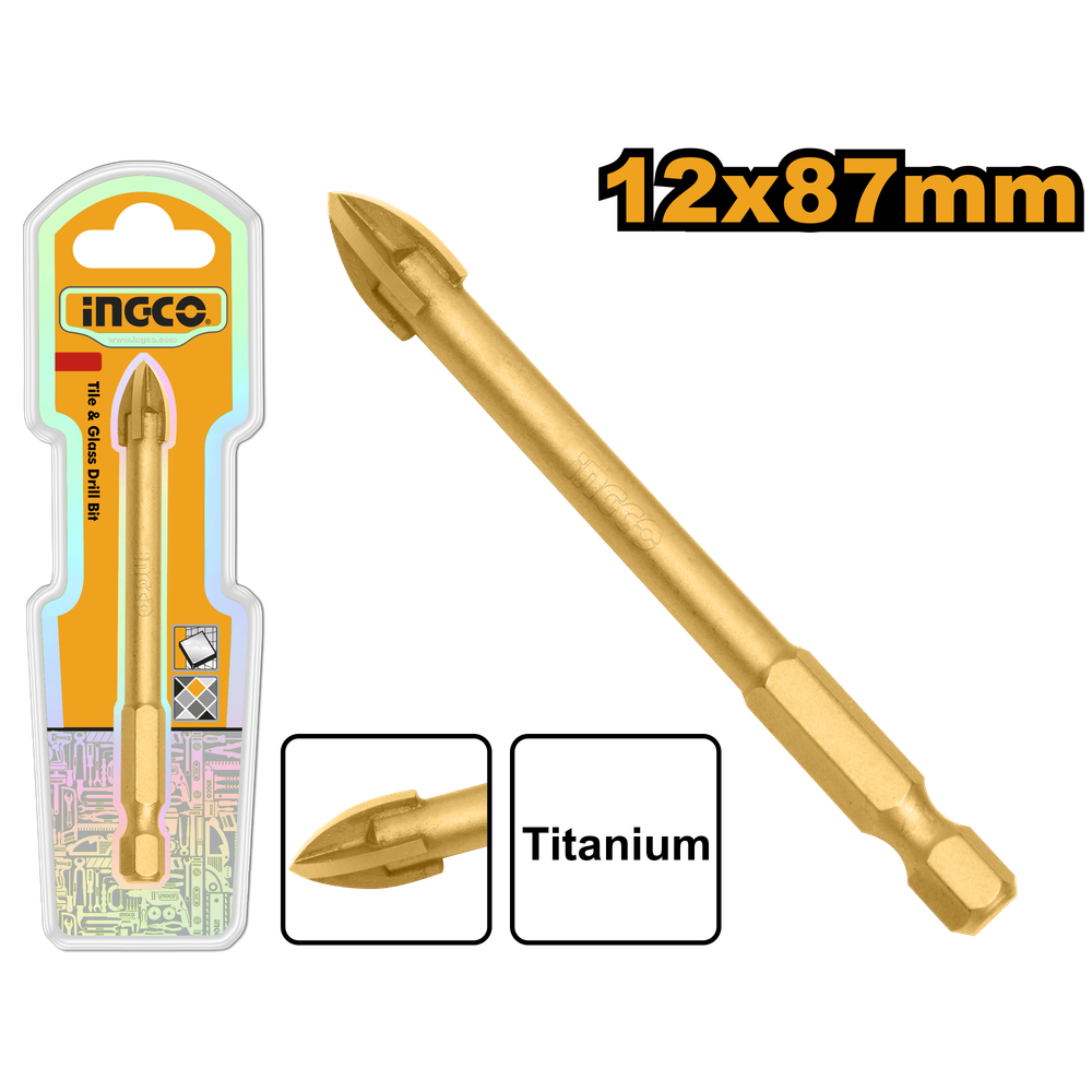 Сверло по стеклу и керамике INGCO DBG1131201 INDUSTRIAL 12x87 мм