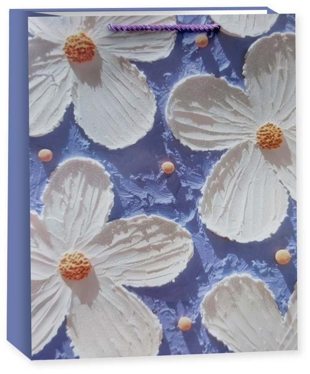 Пакет подарочный, Большие цветы, Дизайн №1, 41*30*12 см