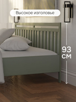 Кровать 180х200, Саргас, двуспальная, деревянная, массив сосны, зеленый эвкалипт, Dipriz