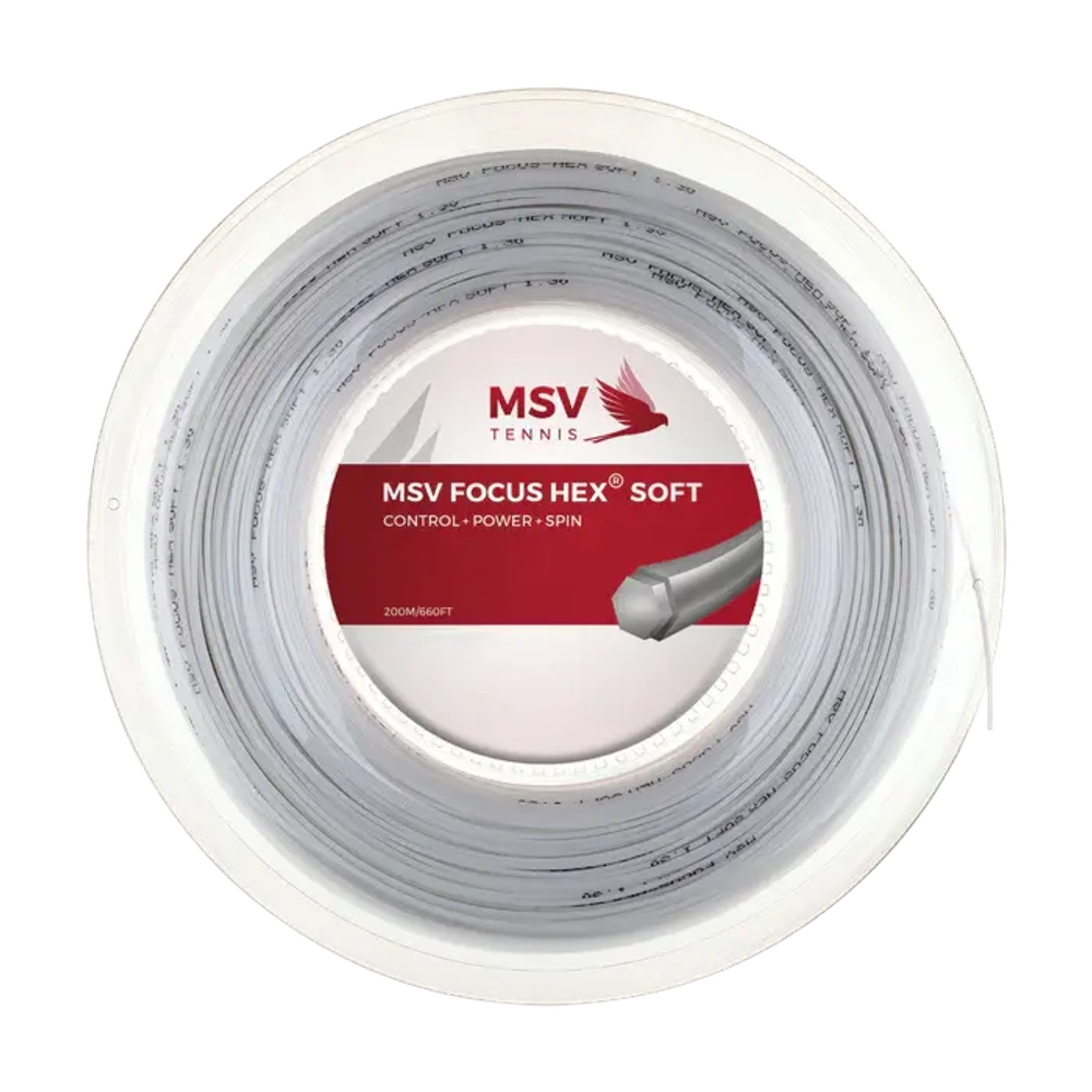 Теннисная струна MSV Focus HEX® Soft 1,20 , 200м белый