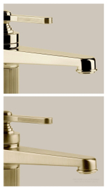 Смеситель для раковины Gessi Venti20, высокий, без донного клапана, цвет Brass Brushed PVD