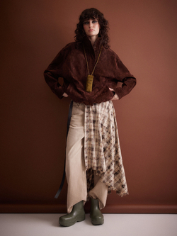 Юбка-килт Grunge, бежево-черная