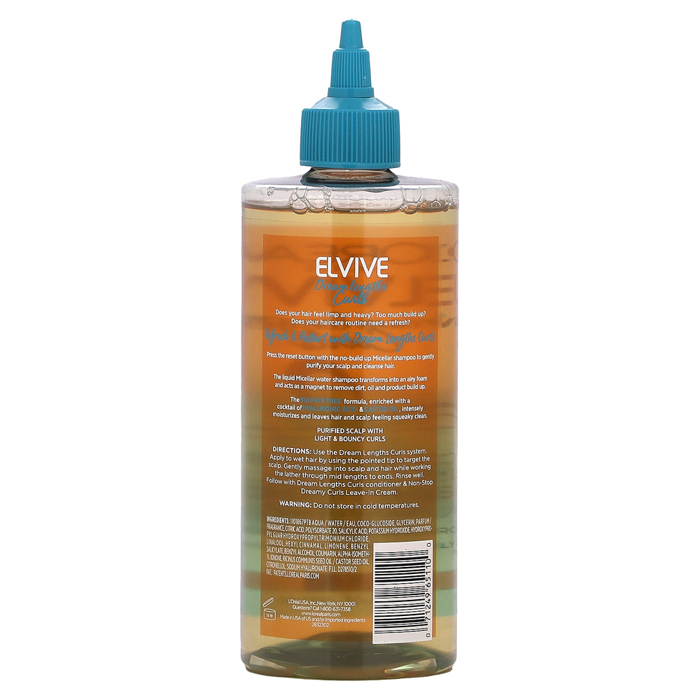 L'Oréal, Elvive, Dream Lengths Curls, мицеллярный шампунь, для вьющихся и кудрявых волос, 500 мл (16,9 жидк. Унции)