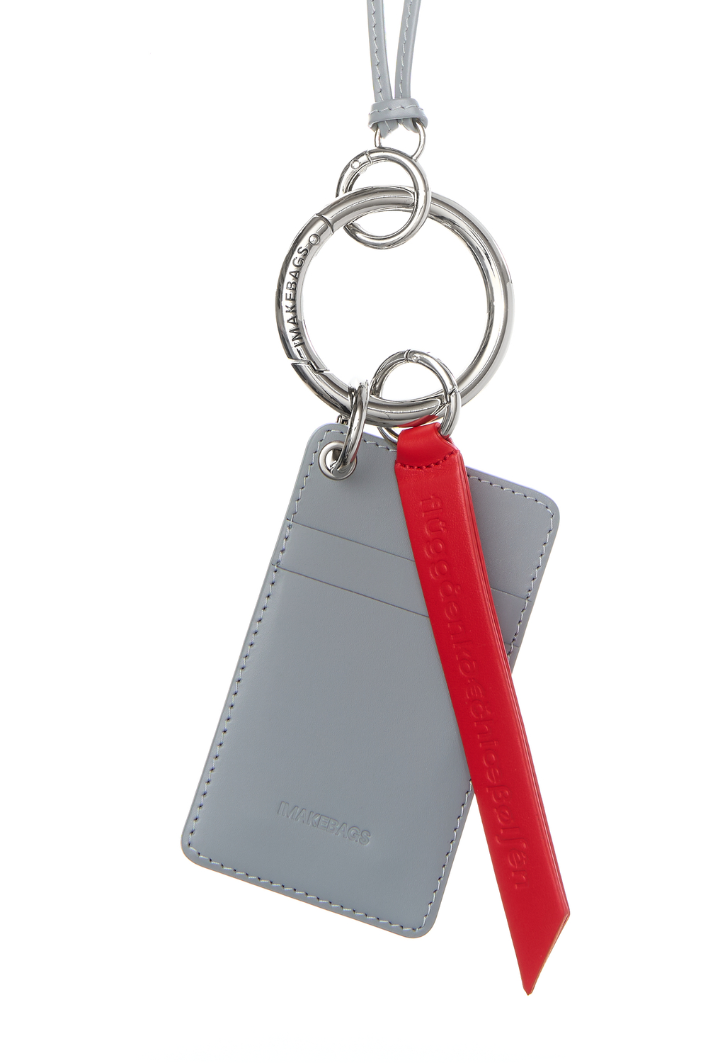 Подвеска - картхолдер с карабином GREY