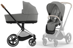 Коляска Cybex Priam IV Chrome Brown complete Cloud G Ocean Blue Plus Base G 4 в 1 Mirage Grey