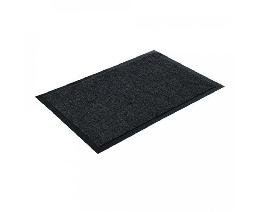 Коврик придверный влаговпитывающий ребристый 60х90см высота ворса 0,5см серый полиэстер подложка ПВХ 24195 TRIP VORTEX