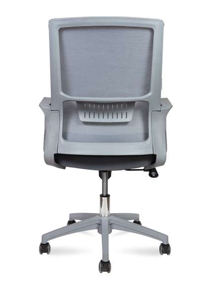 Кресло офисное Норден / Макс LB грэй / Max LB grey / серый пластик / серая сетка / серая ткань