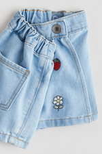 Джинсовая юбка skort с вышивкой