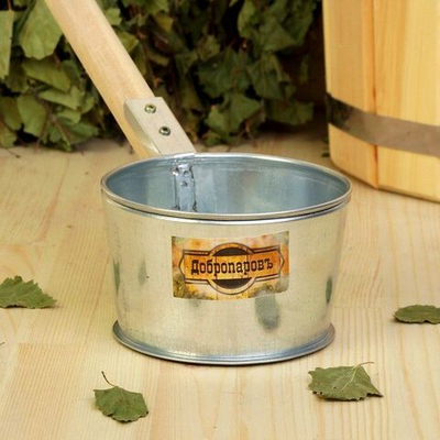 Ковш для бани из оцинкованной стали с деревянной ручкой (объем 700 мл.)